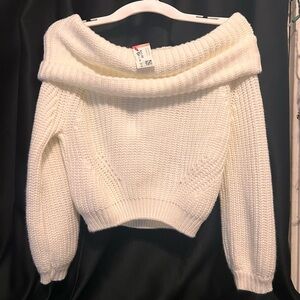 Lulu's Off-Shoulder Cream Sweater